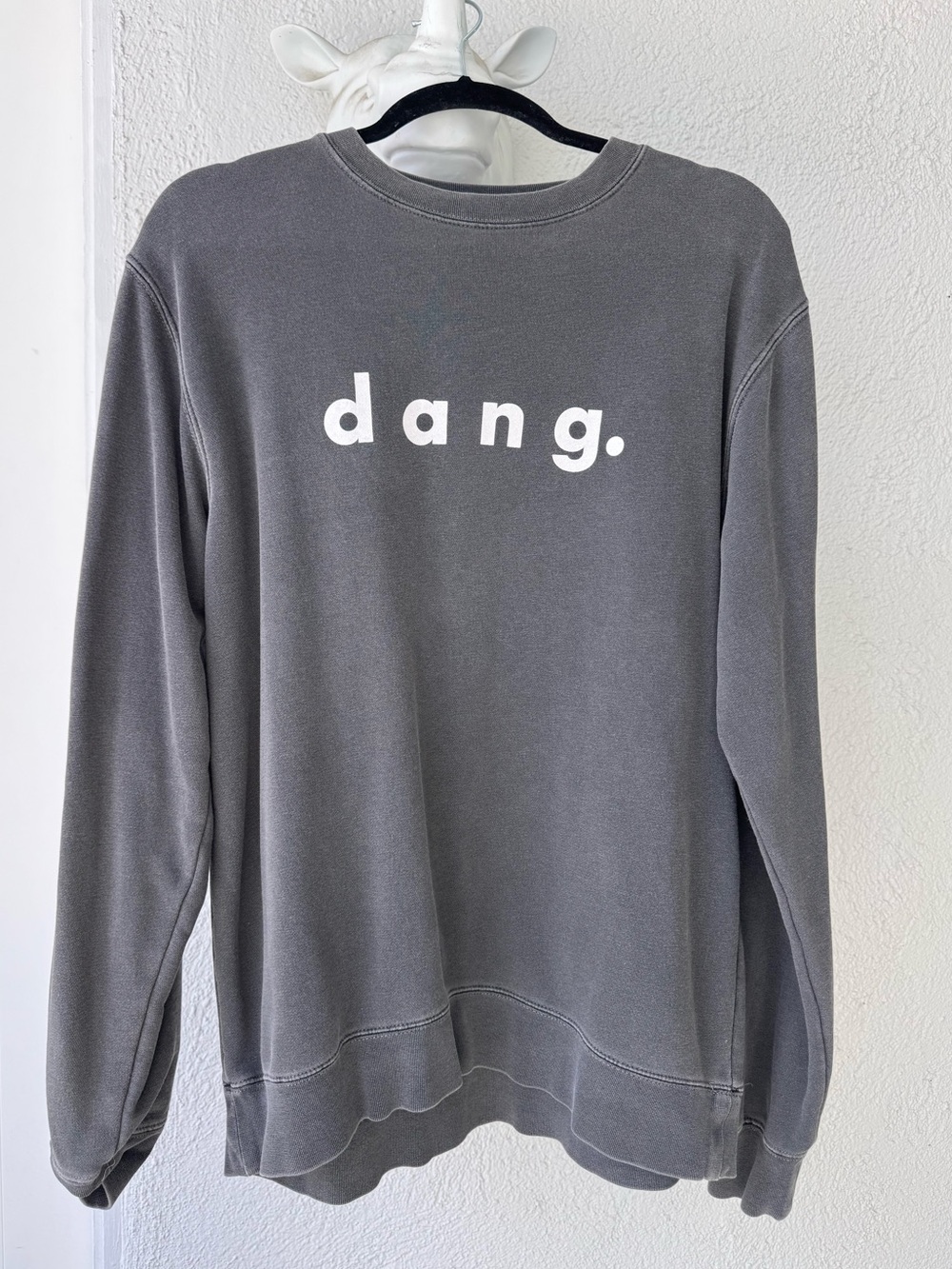 dang. Woman/Man  Crewneck Sweatshirt - Charcoal Gray